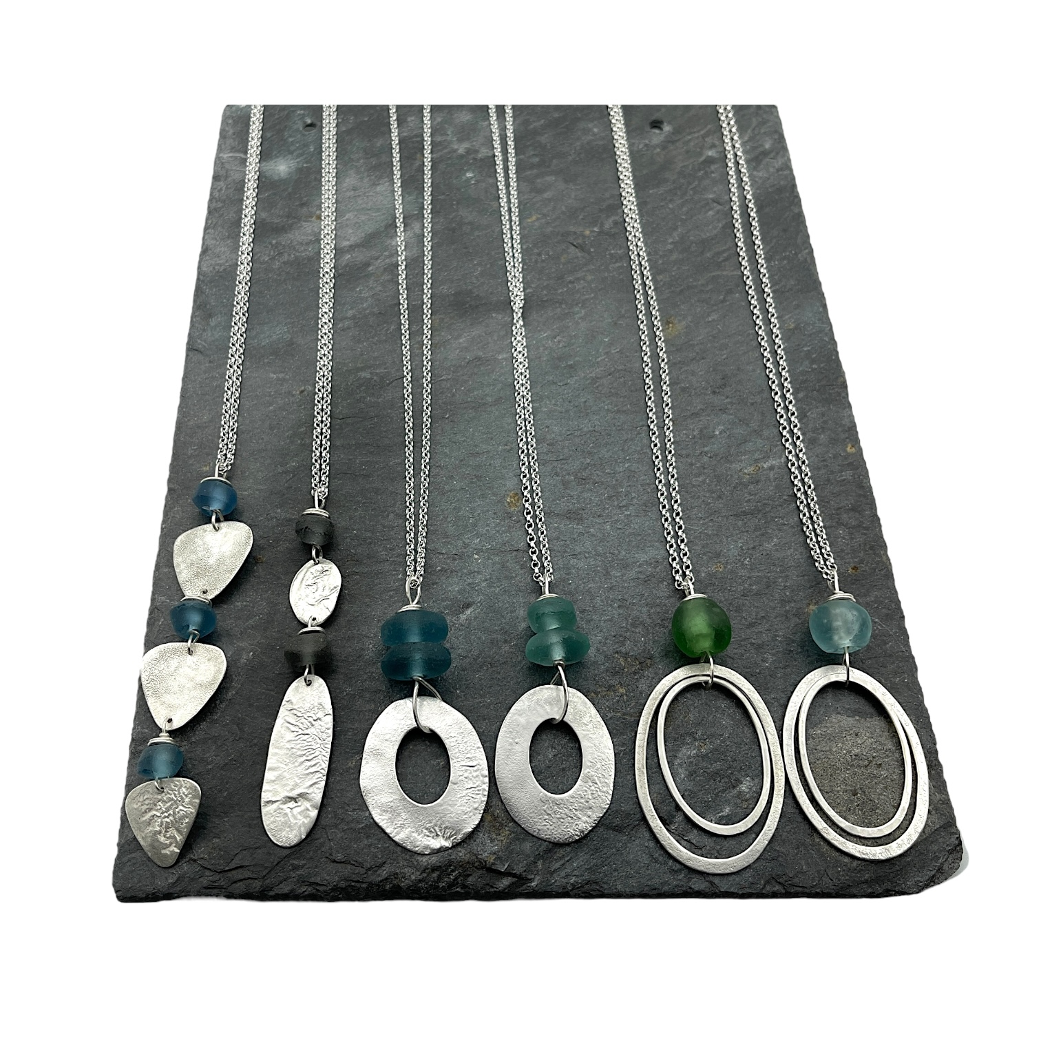 Jen Williams - Cave Pendant with Turquoise Glass (JW390)