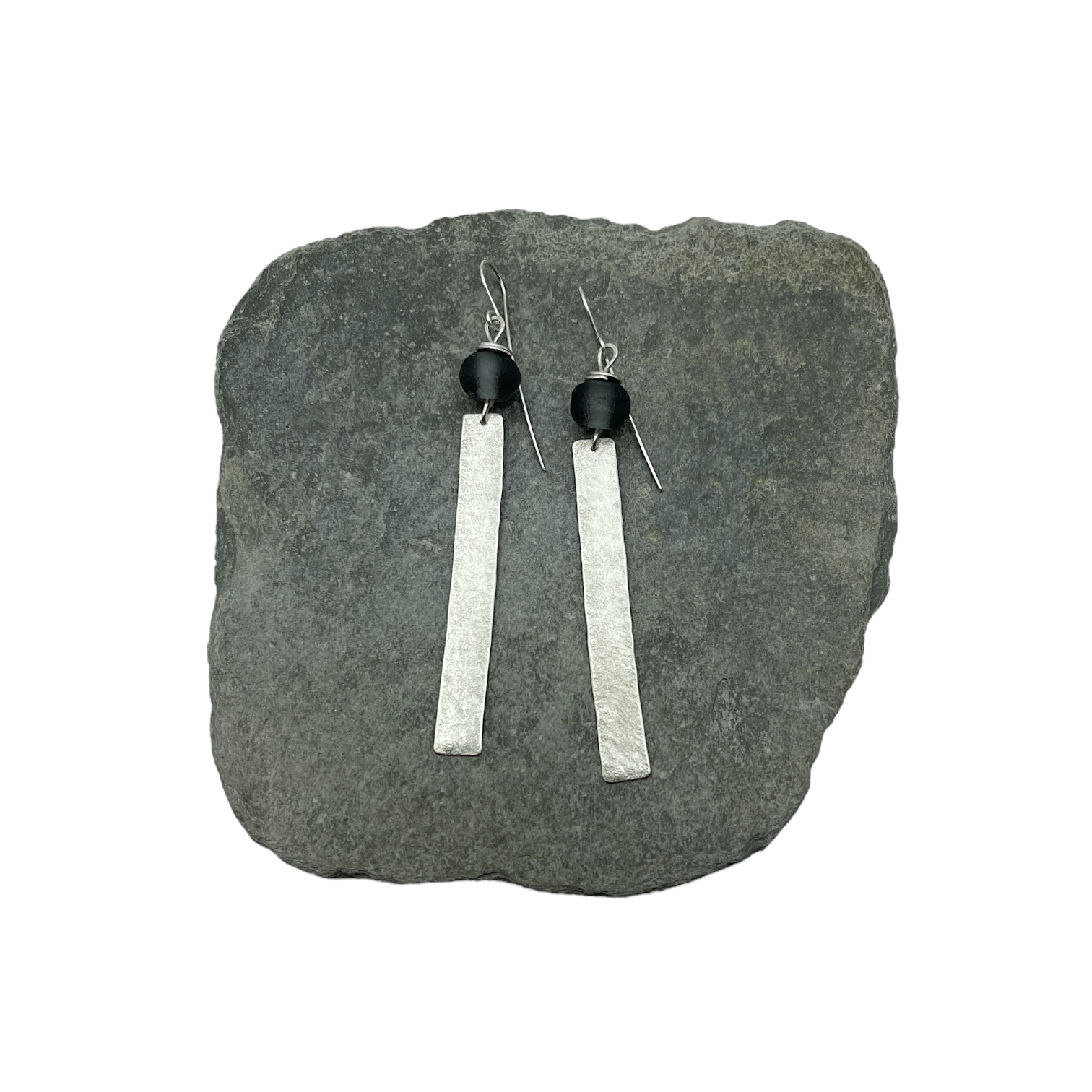 Jen Williams - Erosion Earrings with Grey Glass (JW402)