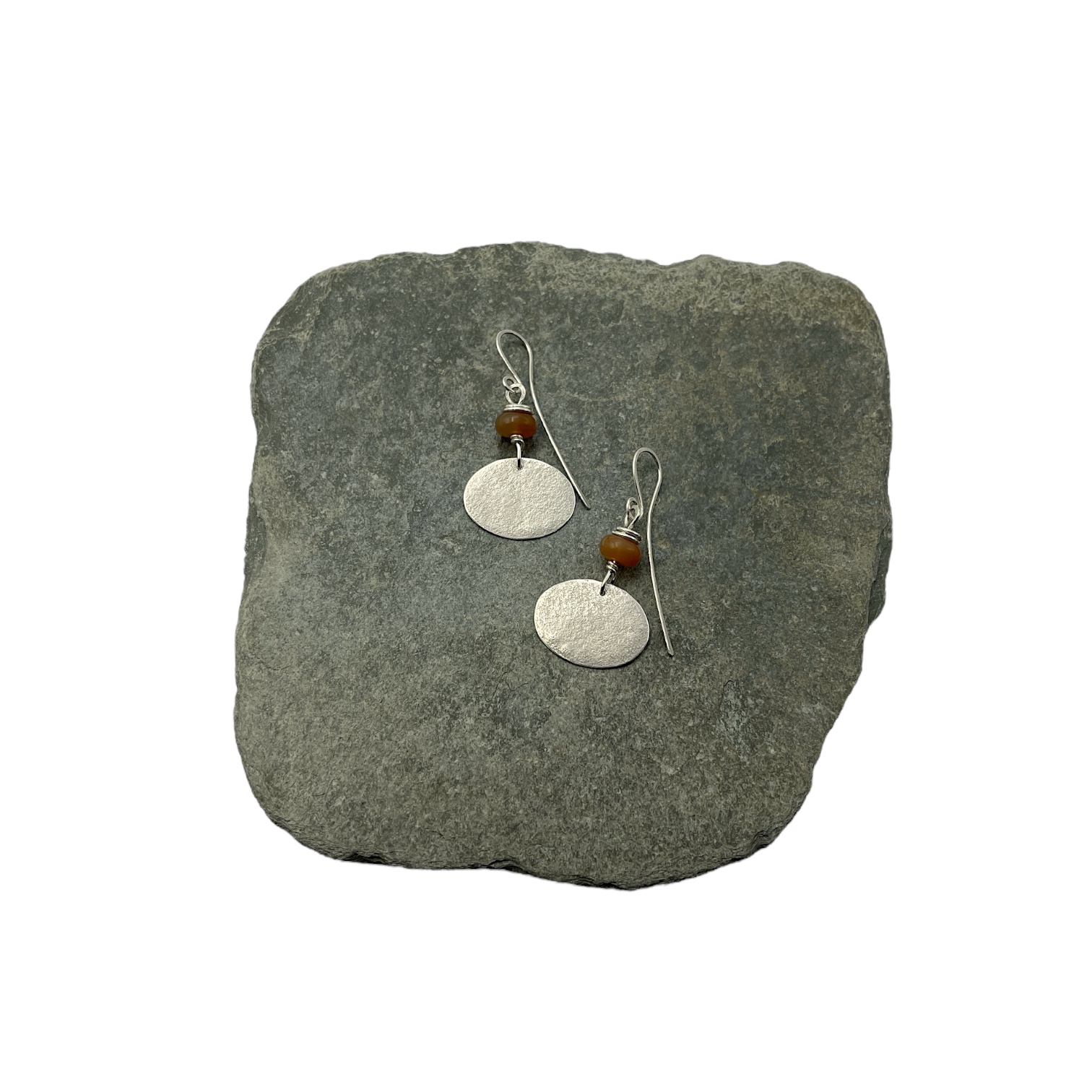 Jen Williams - Medium Pebble Earrings with Carnelian (JW428)