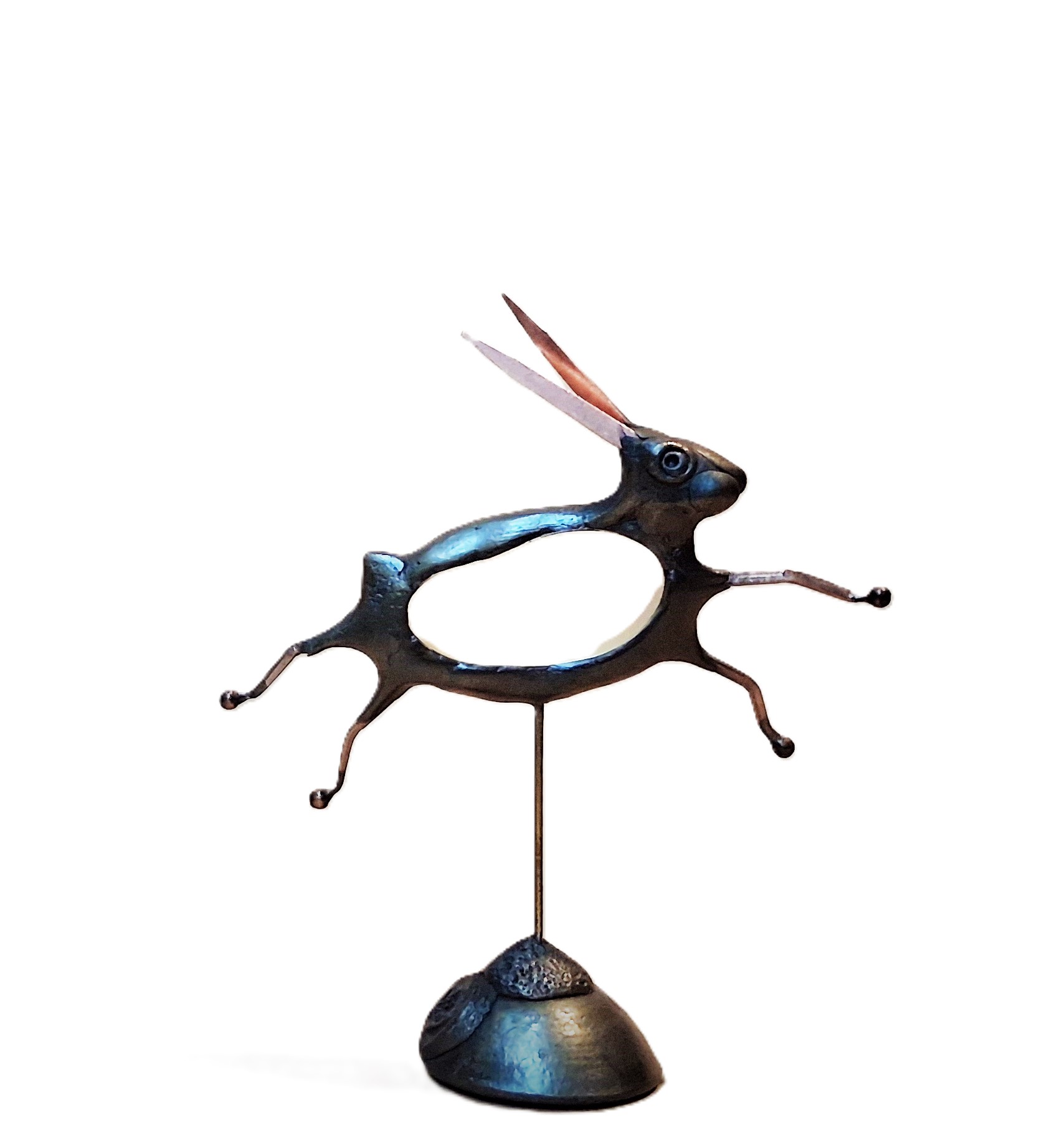 Robin Fox - Mini Illuminated Leaping Hares - Copper Finish (RF318)
