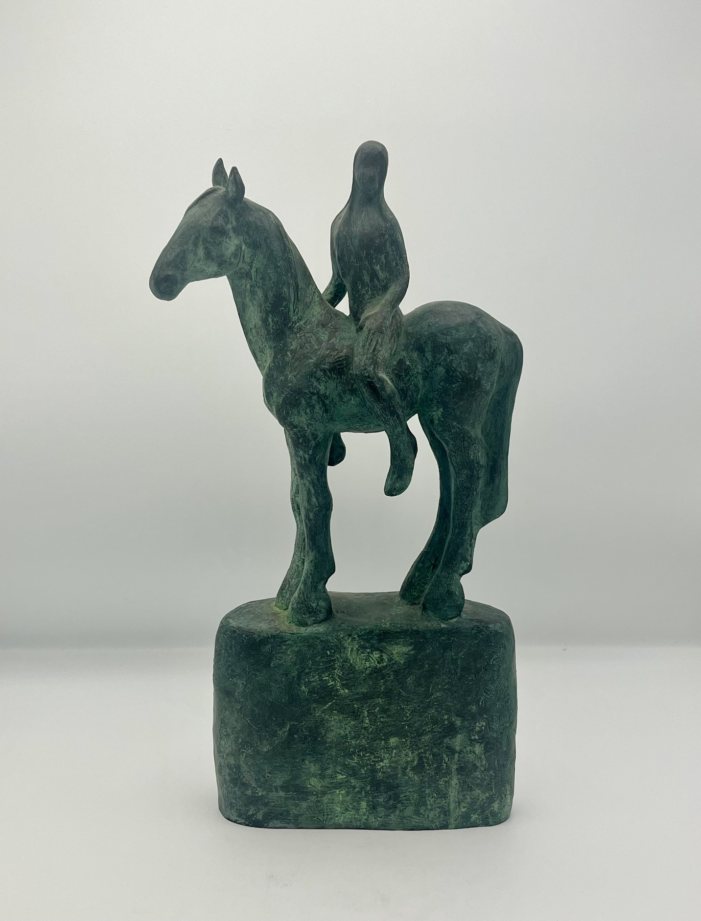 Sophie Howard - Leaving - Bronze Resin Horse and Rider (SH11)