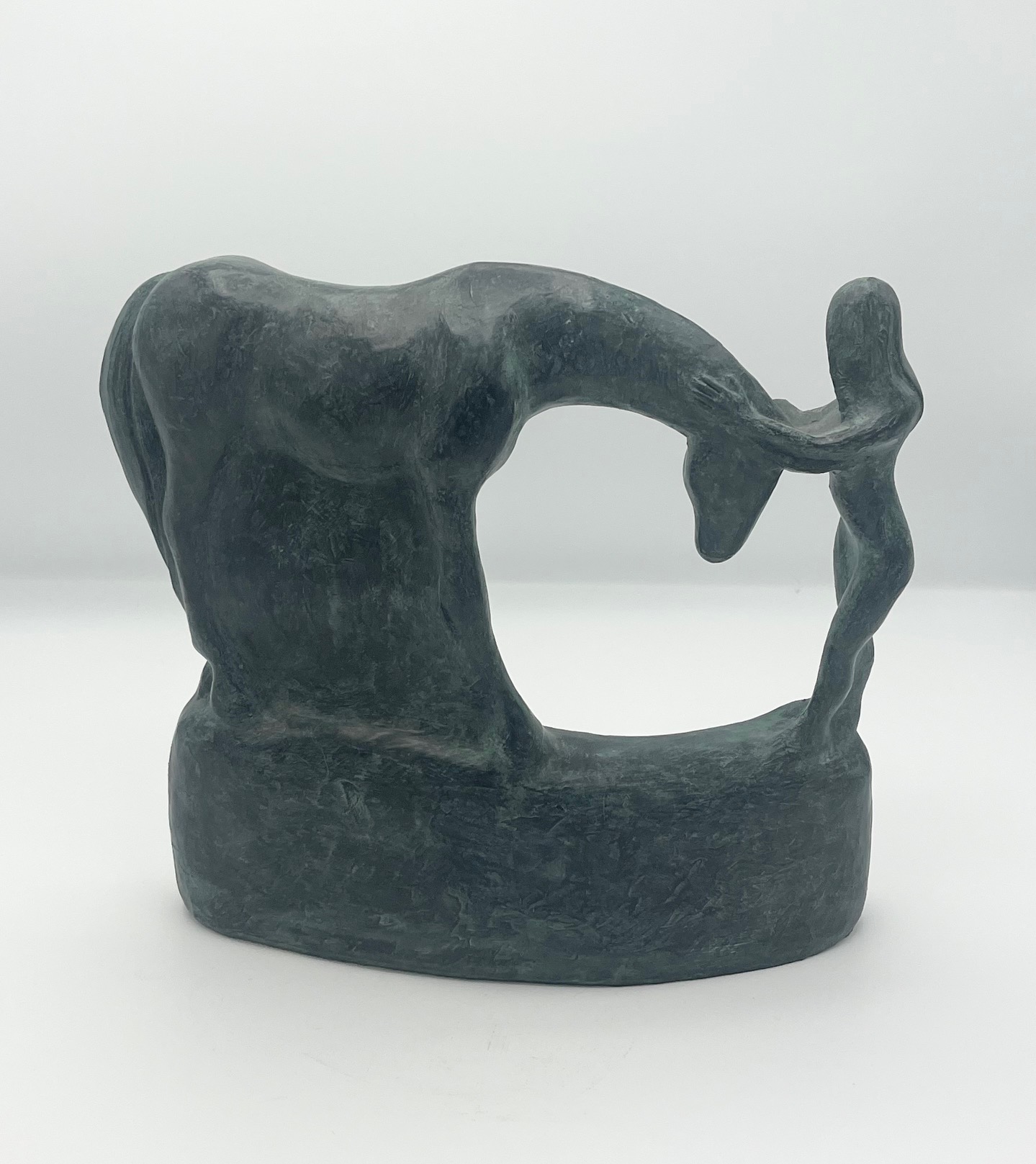Sophie Howard - Greeting - Bronze Resin Horse and Standing Woman (SH12)