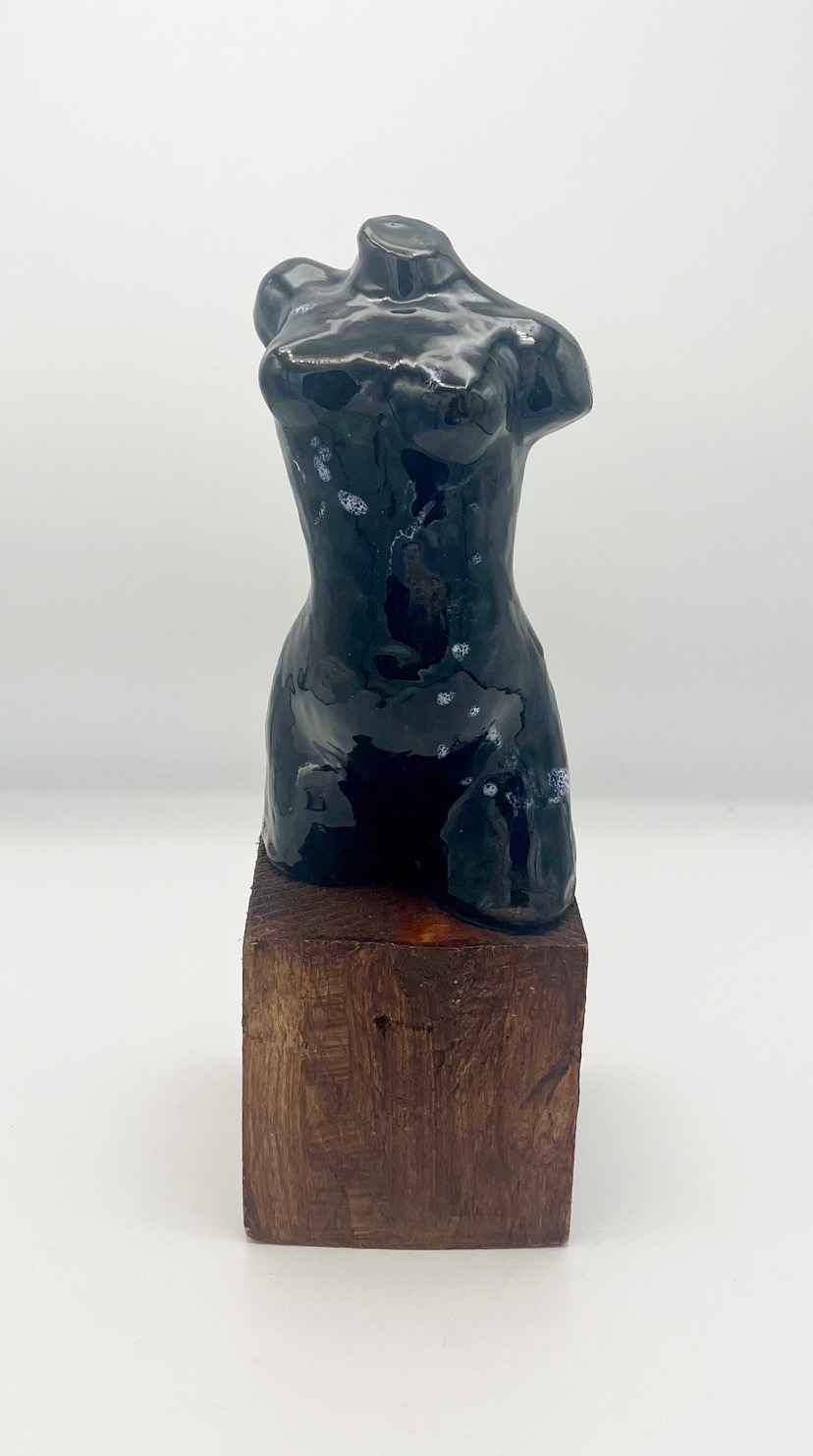 Sophie Howard - Jill - Glazed Terracotta Female Torso on Reclaimed Timber Plinth (SH14)